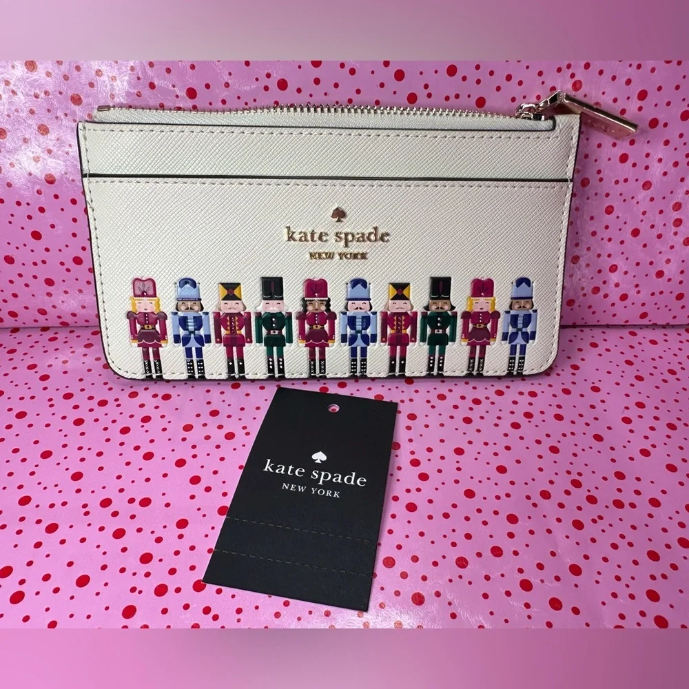 kate spade Oh What Fun! Nutcracker large slim cardholder NWT - Picture 8 of 10